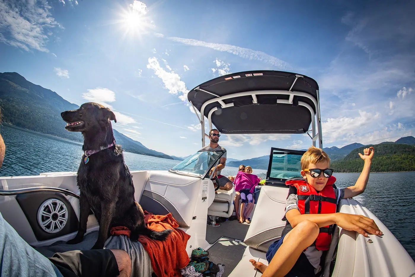 Jones Boys Boats waterfront marina on Kootenay Lake
